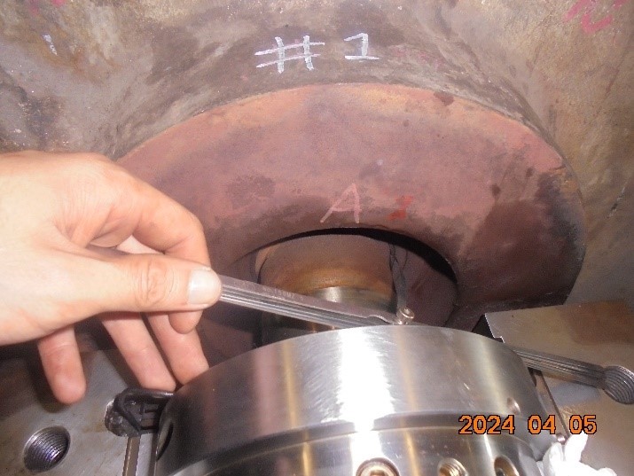 離心式增壓機1~6段氣封拆清間隙量測